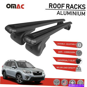 [tLA [tbNNXo[וLAubNZbg̓XotHX^[2019-2021ɓK܂ Roof Rack Cross Bars Luggage Carrier Black Set Fits Subaru Forester 2019-2021