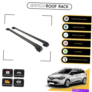 [tLA ubN[tbNווLANXo[m[NI4 SW 12UP BLACK BRACK Roof Rack Luggage Carrier Cross Bars For Renault Clio 4 Sw 12  Up Black