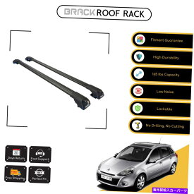 ルーフキャリア ブラックルーフラック荷物キャリアルノークリオ3 SW 06-12ブラック用クロスバー BRACK Roof Rack Luggage Carrier Cross Bars For Renault Clio 3 Sw 06 - 12 Black