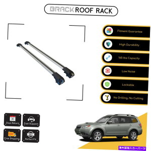 [tLA ubN[tbNוLAXotHX^[̂߂̃NXo[2008-2013Vo[ BRACK Roof Rack Luggage Carrier Cross Bars For Subaru Forester 2008-2013 Silver