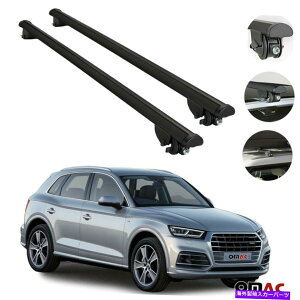 [tLA [tbNNXo[NX[A~jEubN2 PCBAEfBQ5 SQ5 2018-2022̏ꍇ Roof Rack Cross Bars Cross Rail Aluminum Black 2 Pcs. For Audi Q5 SQ5 2018-2022