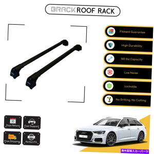 [tLA AEfBA6 C7 Avant 2012̃ubN[tbNווLANXo[ - ubNAbv BRACK Roof Rack Luggage Carrier Cross Bars For Audi A6 C7 Avant 2012 - Up Black