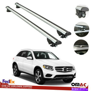 [tLA [tbNNXo[ZfXGLCNX2016-2022̉וLAVo[ Roof Rack Cross Bars Luggage Carrier Silver for Mercedes GLC Class 2016-2022