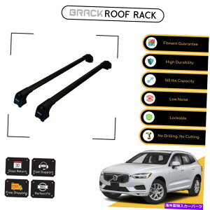 [tLA {{XC60 2018̃ubN[tbNוLANXo[ - ubNAbv BRACK Roof Rack Luggage Carrier Cross Bars For Volvo XC60 2018 - Up Black