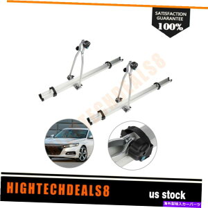 [tLA 2PCoCNbNgbv[tbN]ԃLANXNXo[ɎtꂽNvjo[T 2pc Bike Rack Top Roof Rack Bicycle Carrier Clamp Mounted on Cross Bar Universal