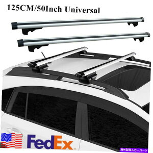 ルーフキャリア 50 "アルミニウムユニバーサルルーフラック貨物キャリアトップ荷物クロスバーT-Slot 50" Aluminum Universal Roof Rack Cargo Carrier Top Luggage Cross Bar With T-slot