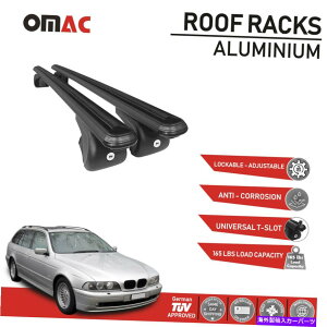���[�t�L�����A BMW 5�V���[�Y���S��2001-2003�ו��L�����A���[�t���b�N�N���X�o�[�u���b�N�Z�b�g Fits BMW 5 Series Wagon 2001-2003 Luggage Carrier Roof Rack Cross Bars Black Set�y���s�A���i�z