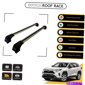 [tLA g^RAV4 2020̃ubN[tbNוLANXo[ - Vo[Abv BRACK Roof Rack Luggage Carrier Cross Bars For Toyota Rav4 2020 - Up Silver