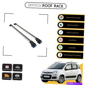 [tLA Fiat Panda 2014Up Silver̃ubN[tbNוLANXo[ BRACK Roof Rack Luggage Carrier Cross Bars For Fiat Panda 2014  Up Silver