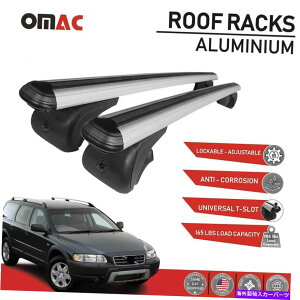 ���[�t�L�����A �{���{V70 2001-2007�̃��[�t���b�N�N���X�o�[�ו��L�����A�V���o�[ Roof Rack Cross Bars Luggage Carrier Silver for Volvo V70 2001-2007�y���s�A���i�z