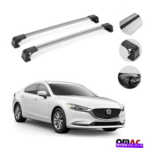 [tLA [tbNNXo[וLAAluB}c_6Z_2010-2022p̃Vo[Zbg Roof Rack Cross Bars Luggage Carrier Alu. Silver Set for Mazda 6 Sedan 2010-2022