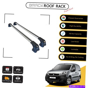 [tLA ubN[tbNוLAvW[p[gi[̂߂̃NXo[2008 -Up Silver Brack Roof Rack Luggage Carrier Cross Bars For Peugeot Partner 2008 - Up Silver