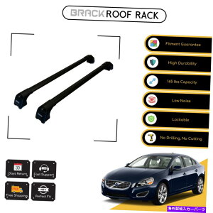 ルーフキャリア ブラックルーフラック荷物キャリアクロスバーボルボV60 2010-2013ブラック BRACK Roof Rack Luggage Carrier Cross Bars For Volvo V60 2010 - 2013 Black