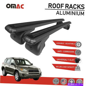 [tLA g^RAV4 XA30 2006-2012̃[tbNNXo[וLAubN Roof Rack Cross Bars Luggage Carrier Black for Toyota RAV4 XA30 2006-2012