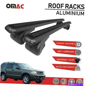 [tLA tH[hGNXv[[̂߂̃[tbNNXo[וLAubN2002-2005 Roof Rack Cross Bars Luggage Carrier Black for Ford Explorer 2002-2005
