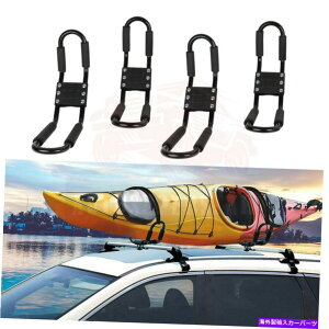 [tLA 4 PC̎וJo[bNJbN{[gJk[J[pSUVgbv}EgLA 4 pcs Baggage Roof J-Bar Rack Kayak Boat Canoe Car For SUV Top Mount Carrier