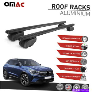 [tLA m[I[Xg2022NXo[וLAubNAlũ[t[bNB Roof Rail Rack For Renault Austral 2022 Cross Bars Luggage Carrier Black Alu.