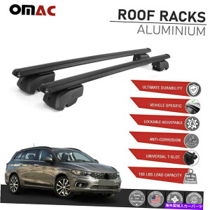 [tLA Fiat Egea SW 2015-2022̂߂̍[t[bNNXo[ALUוLA Black Roof Rail Rack Cross Bars Alu Luggage Carrier For Fiat Egea SW 2015-2022