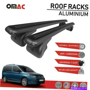 [tLA tHNX[QLfB2021-2022[tbNNXo[וLAubNZbg Fits Volkswagen Caddy 2021-2022 Roof Rack Cross Bars Luggage Carrier Black Set