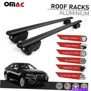 [tLA [t[bNNXo[AluBוLABMW X6 2015-2019ɓK܂ Black Roof Rail Rack Cross Bars Alu. Luggage Carrier Fits BMW X6 2015-2019