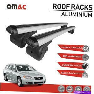 ���[�t�L�����A �{���{V70 XC70 2008-2010�̃��[�t���b�N�N���X�o�[�ו��L�����A�V���o�[ Roof Rack Cross Bars Luggage Carrier Silver For Volvo V70 XC70 2008-2010�y���s�A���i�z