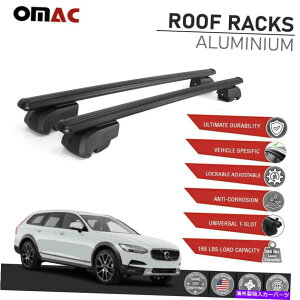 [tLA ubN[t[bNNXLAo[tBbg{{V90NXJg[2017-2022 Black Roof Rail Rack Cross Carrier Bar Fits Volvo V90 Cross Country 2017-2022