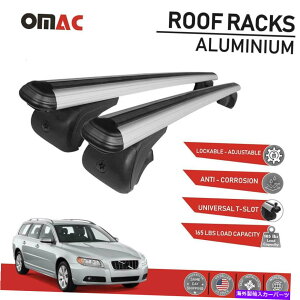 ���[�t�L�����A �{���{V70 2008-2010�̃��[�t���b�N�N���X�o�[�ו��L�����A�V���o�[ Roof Rack Cross Bars Luggage Carrier Silver for Volvo V70 2008-2010�y���s�A���i�z