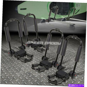 [tLA 4PCSpE_[R[eBO\ȃNX[t[܂肽ݐ܂肽Jo[JbNJk[LA 4PCS POWDER COATED ADJUSTABLE CROSS ROOF RAIL FOLD-UP J-BAR KAYAK CANOE CARRIER