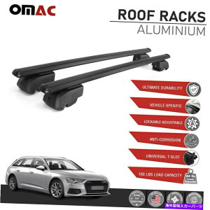 [tLA AEfBA6 C8 AVANT 2019-2021p̍[t[bNNXo[וLA Black Roof Rail Rack Cross Bars Luggage Carrier For Audi A6 C8 Avant 2019-2021