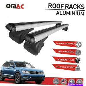 [tLA [tbNNXo[וLAVo[ABtHNX[QeBOA2018-2022̏ꍇ Roof Rack Cross Bars Luggage Carrier Silver Alu. For Volkswagen Tiguan 2018-2022