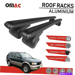 [tLA z_pX|[ĝ߂̃[tbNNXo[וLAubN1998-2002 Roof Rack Cross Bars Luggage Carrier Black For Honda Passport 1998-2002