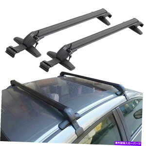 [tLA [t[NXo[jo[TgbvbNוݕA~LA Black Roof Rail Cross Bars Universal Top Rack Luggage Cargo Aluminum Carrier