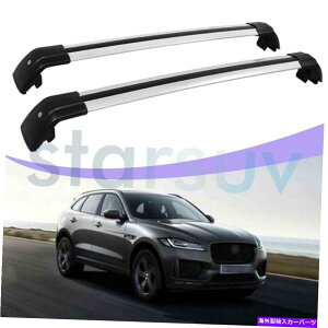 [tLA WK[Fy[X2016-2022Vo[NXo[h~[tbN[ו For Jaguar F-pace 2016-2022 Silver Cross Bar Anti-Theft Roof Rack Rail Baggage