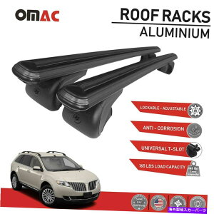 [tLA [tbNNXo[וLAJ[MKX 2010-2015̃ubNZbg Roof Rack Cross Bars Luggage Carrier Black Set for Lincoln MKX 2010-2015
