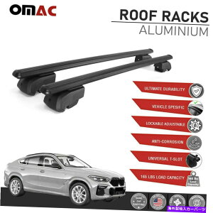 [tLA [t[bNNXo[A~jEוLAɂBMW X6 2020-2022ɓK Black Roof Rail Rack Cross Bars Aluminum Luggage Carrier Fits BMW X6 2020-2022