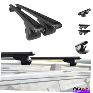 [tLA [tbNNXo[וLAA~jE\ȍZbg Roof Rack Cross Bars Luggage Carrier Aluminium Adjustable Black Set