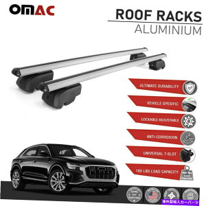 [tLA Vo[[t[bNA~jENXo[AEfBQ8 2018-2022̉ווLA Silver Roof Rail Rack Aluminum Cross Bars Luggage Carrier For Audi Q8 2018-2022