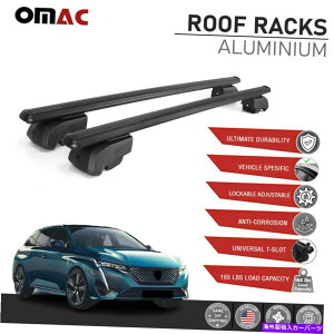 [tLA vW[̃[t[bN308 P5 2021-2022NXo[וLAubNAlu Roof Rail Rack For Peugeot 308 P5 2021-2022 Cross Bars Luggage Carrier Black Alu