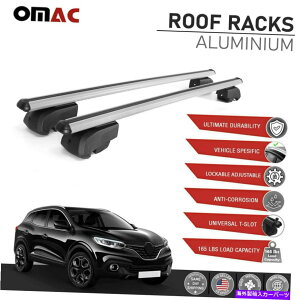 [tLA m[JW[2015-2022̂߂̃Vo[[t[bNALUNXo[LA Silver Roof Rail Rack Alu Cross Bars Carrier For Renault Kadjar 2015-2022