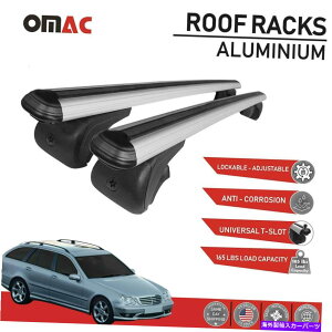 ���[�t�L�����A ���[�t���b�N�N���X�o�[�ו��L�����A�Ƀt�B�b�g�����Z�f�XC�N���X���S��S203 2002-2005 Roof Rack Cross Bars Luggage Carrier fits Mercedes C Class Wagon S203 2002-2005