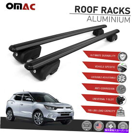 ルーフキャリア Ssanyong Tivoli SUV 2020-2022のための黒いルーフレールラッククロスバーAluキャリア Black Roof Rail Rack Cross Bars Alu Carrier For SsanYong Tivoli SUV 2020-2022