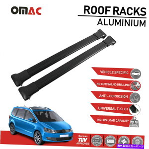 [tLA [tbNNXo[וLAubNtHNX[QV2010-2021 Roof Rack Cross Bars Luggage Carrier Black for Volkswagen Sharan 2010-2021