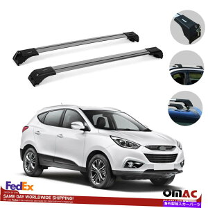 [tLA gbv[tbNNXo[q_CIX35 2010-2015̉ווAƎ҃Vo[ Top Roof Rack Cross Bars Luggage Cargo Carrier Silver For Hyundai ix35 2010-2015