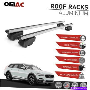 [tLA {{V90NXJg[2017-2022pVo[[t[bNNXLAo[ Silver Roof Rail Rack Cross Carrier Bar For Volvo V90 Cross Country 2017-2022
