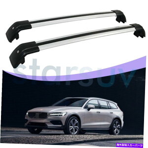 [tLA {{V60 2019-2022Vo[NXo[ו[tbN[bN\LAp For Volvo V60 2019-2022 Silver Cross Bar Luggage Roof Rack Rail Lockable Carrier