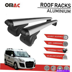 [tLA [tbNNXo[וLAtBAbghû߂̃Vo[A~jEZbg2010-2021 Roof Rack Cross Bar Luggage Carrier Silver Aluminum Set For Fiat Doblo 2010-2021