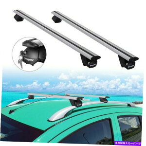 ���[�t�L�����A ���j�o�[�T���N���X�o�[���[�t���b�N47 ''�a�̂���ԗp�V���o�[�A���~�j�E���N���X�o�[ Universal Cross Bar Roof Rack 47'' for car with Groove Silver Aluminum Cross Bar�y���s�A���i�z