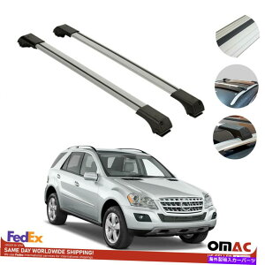 ルーフキャリア ルーフラッククロスバー荷物キャリアシルバーフィットメルセデスML 164 2006-2011 Roof Rack Cross Bars Luggage Carrier Silver Fits Mercedes ML 164 2006-2011