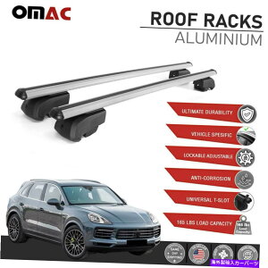 [tLA Vo[[t[bNNXo[|VFJCG2019-2022̉וLA Silver Roof Rail Rack Cross Bars Luggage Carrier For Porsche Cayenne 2019-2022