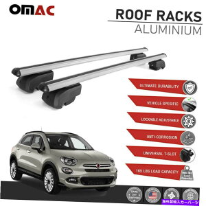 ルーフキャリア フィアット500Xトレッキング2016-2022用シルバールーフレールラッククロスバー荷物キャリア Silver Roof Rail Rack Cross Bar Luggage Carrier For Fiat 500X Trekking 2016-2022